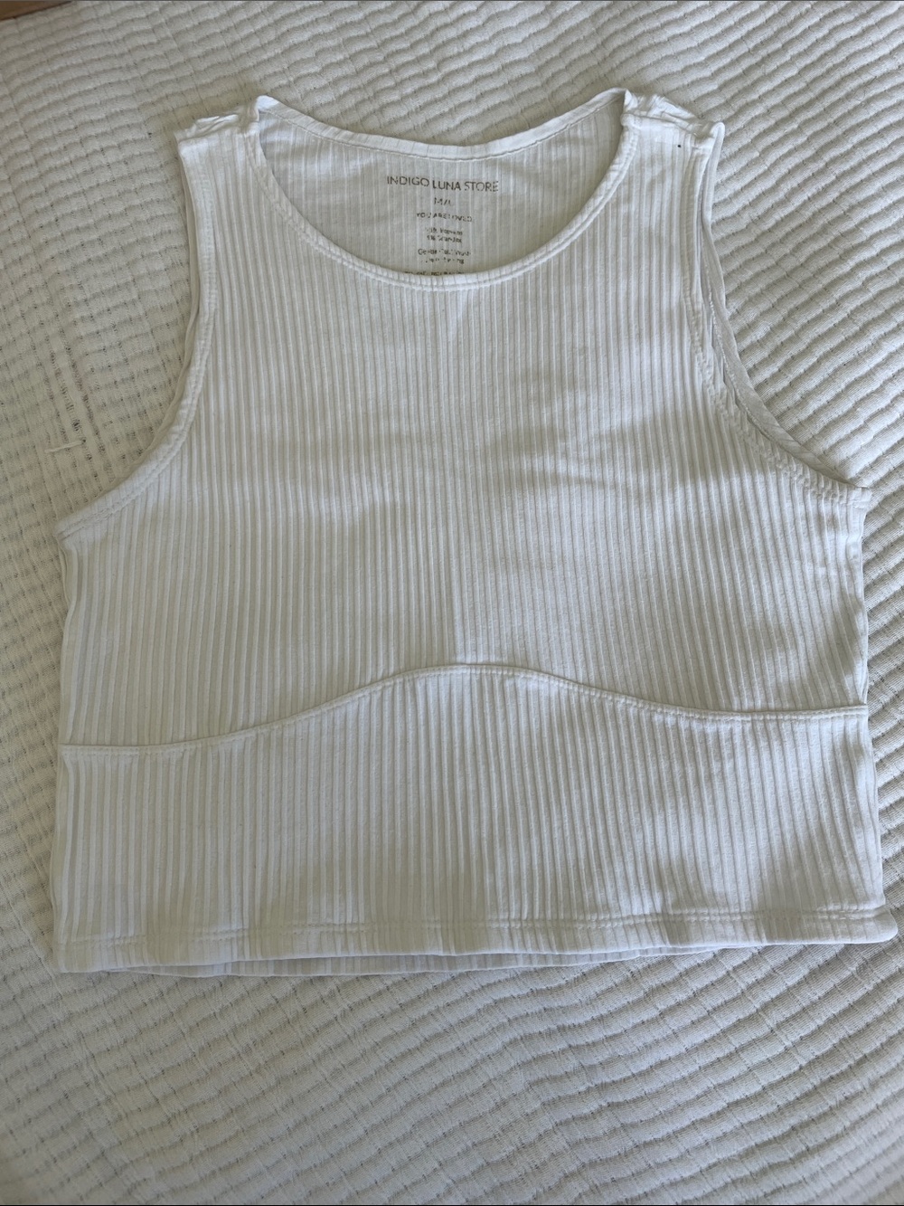 Indigo Luna Store White Ribbed Tank Top